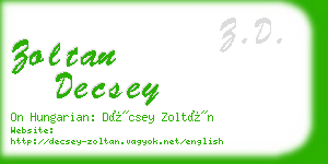 zoltan decsey business card